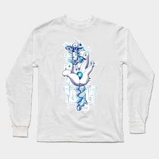 Blue cartoon hands modern and unique Long Sleeve T-Shirt